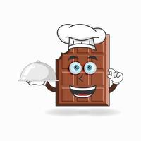 le personnage mascotte chocolat devient chef. illustration vectorielle vecteur