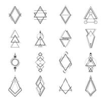 géométrique boho tatouages, bohémien art symboles ensemble vecteur