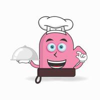 le personnage mascotte des gants devient chef. illustration vectorielle vecteur