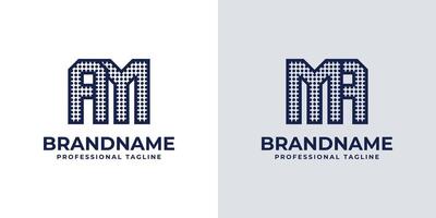 des lettres un m et ma point monogramme logo, adapté pour affaires avec un m ou ma initiales vecteur