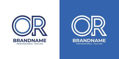 des lettres ou ligne monogramme logo, adapté pour affaires avec ou ou ro initiales vecteur