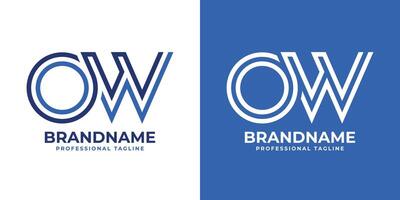 des lettres ow ligne monogramme logo, adapté pour affaires avec ow ou wo initiales vecteur