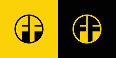 Facile ff des lettres cercle logo ensemble, adapté pour affaires avec ff initiales vecteur