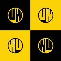 Facile uw et wu des lettres cercle logo ensemble, adapté pour affaires avec uw et wu initiales vecteur
