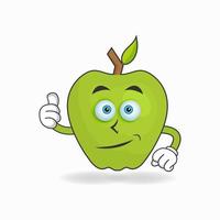 personnage de mascotte de pomme avec le pouce en l'air. illustration vectorielle vecteur