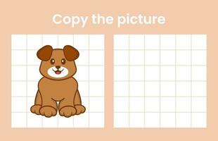 copier l'image d'un chien mignon. jeu éducatif pour les enfants. illustration de vecteur de dessin animé