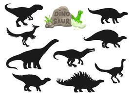 marrant dinosaures dessin animé personnages silhouettes vecteur