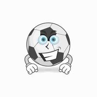 personnage de mascotte de ballon de football avec expression de sourire. illustration vectorielle vecteur