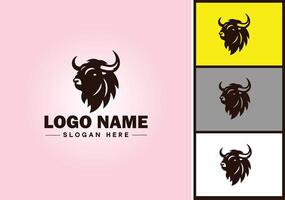 bison logo vecteur art icône graphique pour affaires marque icône bison logo modèle