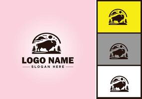 bison logo vecteur art icône graphique pour affaires marque icône bison logo modèle