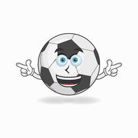 personnage de mascotte de ballon de football avec expression de sourire. illustration vectorielle vecteur