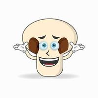 personnage de mascotte de champignons avec une expression confuse. illustration vectorielle vecteur
