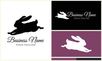 silhouette vecteur lapin logo modèle