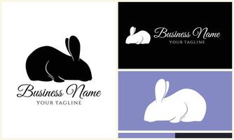 silhouette vecteur lapin logo modèle