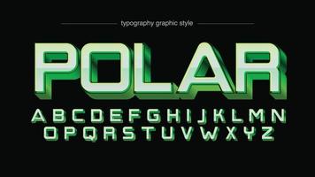 typographie de sport futuriste métallique vert vecteur