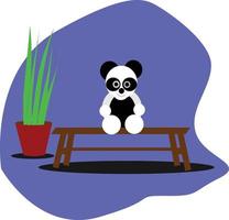 conception de vecteur illustration panda mignon