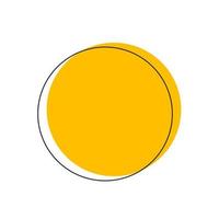 vecteur abstrait cercle jaune avec contour noir à vendre bannière ou élément de conception
