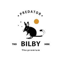 ancien rétro branché Bilby logo vecteur contour silhouette art icône