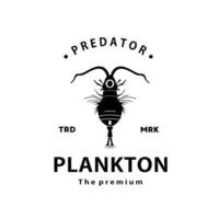 ancien rétro branché plancton logo vecteur contour silhouette art icône