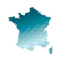 vecteur isolé illustration icône avec simplifié bleu silhouette de France carte. polygonal géométrique style. blanc Contexte.