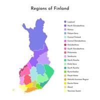 vecteur isolé simplifié carte de Finlande Régions. les frontières de administratif divisions. gris silhouette, blanc contour et Contexte