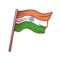 drapeau de l'inde en pole vecteur