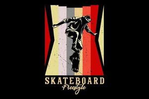 conception de silhouette de skateboard freestyle vecteur