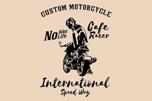 conception de silhouette de moto personnalisée café racer vecteur