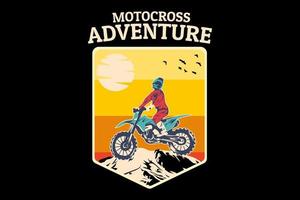 conception de silhouette d'aventure de motocross vecteur