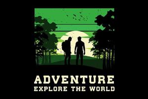 aventure explorer le monde silhouette design vecteur