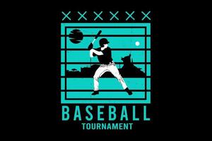 conception de silhouette de tournoi de baseball vecteur
