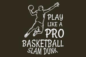 conception de silhouette de basket-ball slam dunk vecteur