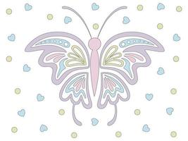 collection de papillons dans des tons pastel conçus dans un style doodle vecteur