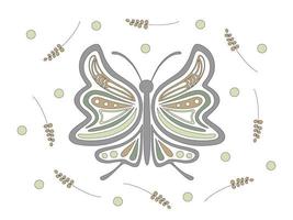 collection de papillons dans des tons pastel conçus dans un style doodle vecteur