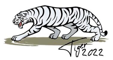 bannière avec un tigre. journée de protection des tigres. nouvel an 2022 selon le calendrier chinois vecteur