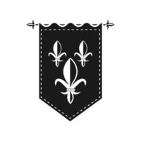 icône de drapeau médiéval vecteur