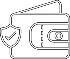 portefeuille sécurise vecto icône vecteur