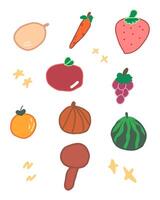 les enfants dessin coloré illustration de fruit vecteur