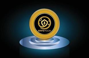 Safe moon coin crypto monnaie symbole sur scène vecteur