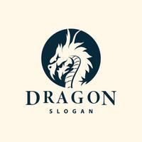 dragon logo Facile conception animal Légende dragon silhouette illustration modèle vecteur