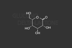 gluconique delta lactone moléculaire squelettique chimique formule vecteur