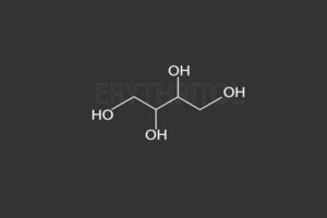 érythritol moléculaire squelettique chimique formule vecteur