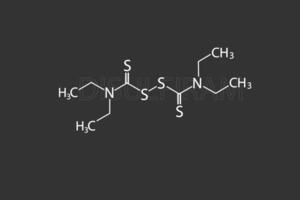 disulfirame moléculaire squelettique chimique formule vecteur