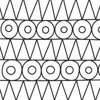 noir et blanc main tiré abstrait cercle zigzag linéaire modèle Contexte vecteur