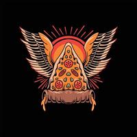 Pizza tatouage illustration vecteur conception