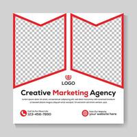 Créatif commercialisation agence social médias Publier conception moderne carré la toile bannière modèle vecteur