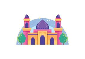 Facile mignonne petit mosquée plat illustration vecteur