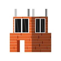 mur de briques et fenêtre vecteur