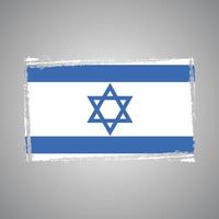 drapeau d'israël avec pinceau peint à l'aquarelle vecteur