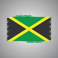 drapeau jamaïque avec pinceau peint à l'aquarelle vecteur